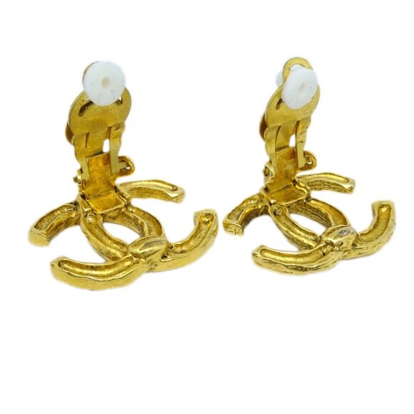 Chanel CC Earrings Clip-On Gold 140298 - Picture 2 of 5